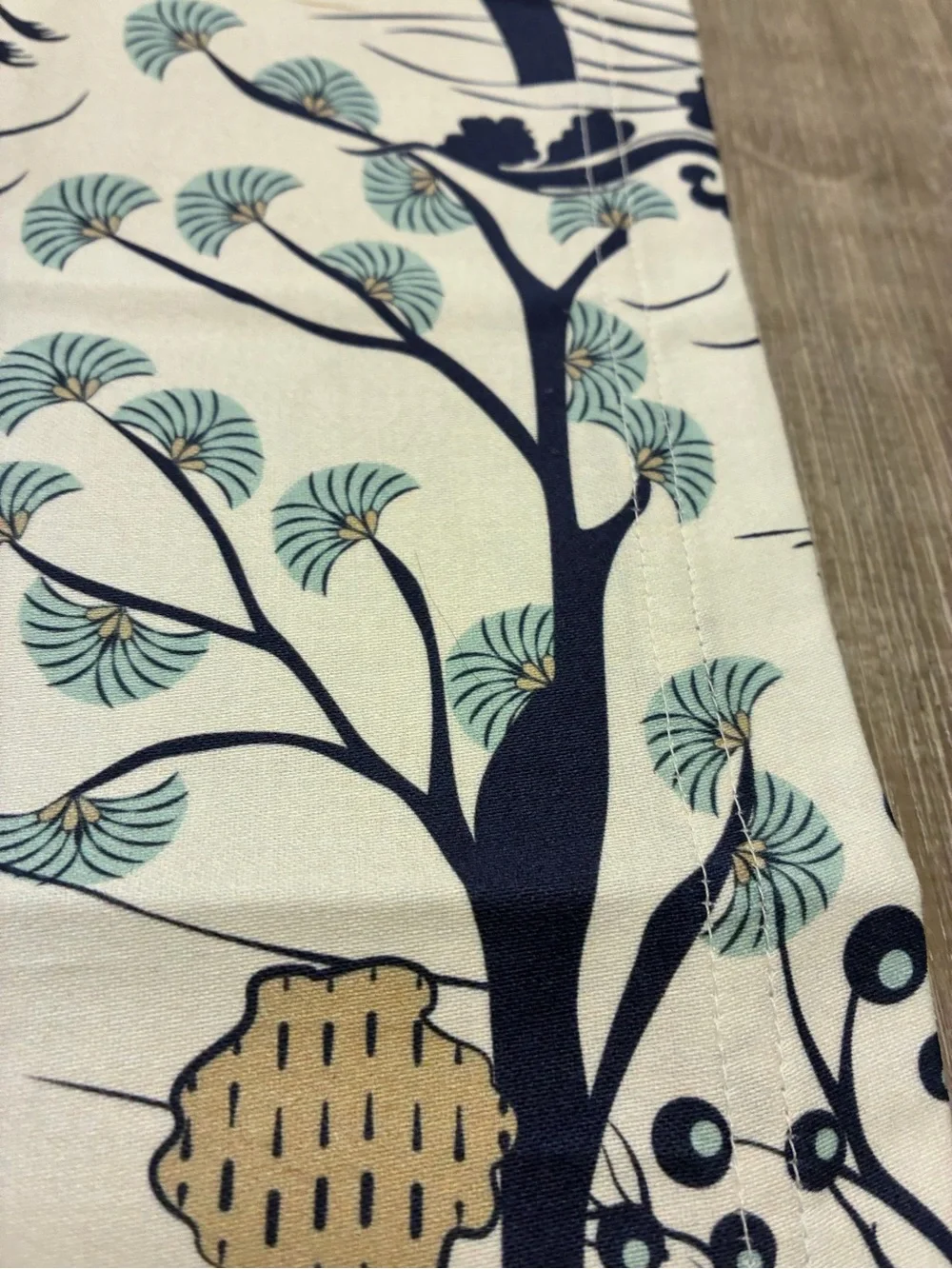 Spoonflower Japanese Village Chinoiserie Pagoda Blue Table Runner